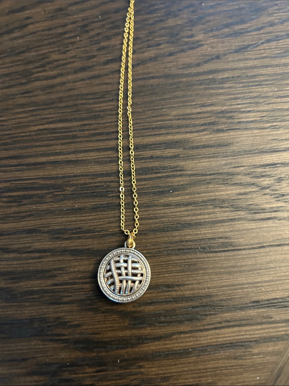 Brighton Neptune’s Rings Woven Two-Tone Gold and Silver Crystal Round Necklace - Picture 5 of 5